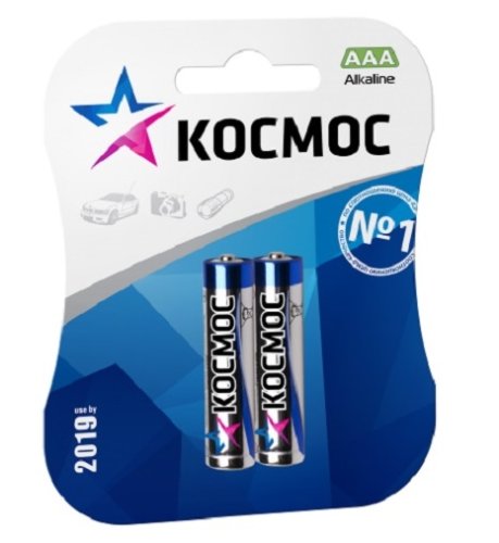 Элемент питания Космос LR03 BP-2 (блист.2 шт) AAA алкалиновая (батарейка) картинка 